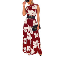 Women's Sleeveless Elegant Slim-fit Printed Jumpsuit