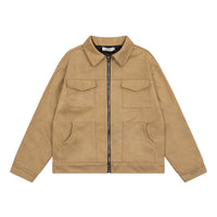 Solid Color Long Sleeve Lapel Pilot Jacket Versatile Trendy