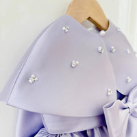 Fashion Satin Purple Girls Dress