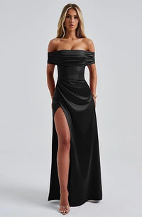 Off-shoulder Side-slit Maxi Dress Fashion Gown