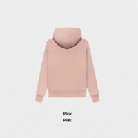 Autumn Winter Fleece-Lined Solid-Color Hoodie