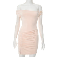 Women's Solid-Color Off-the-Shoulder Slit Dress