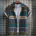 Men's Retro Short Sleeve Casual Loose Shirt