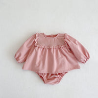 Bubble Long Sleeve Skirt Bread Pants Two Piece Suit