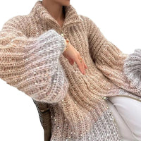 Western Classy Style Fashion Sequin Design Knitwear Coat