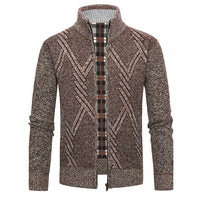Fashion Men's Sweater Stand Collar Zipper Cardigan Outerwear