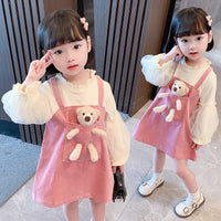 Bear Dress Spring New Children Korean Fashion