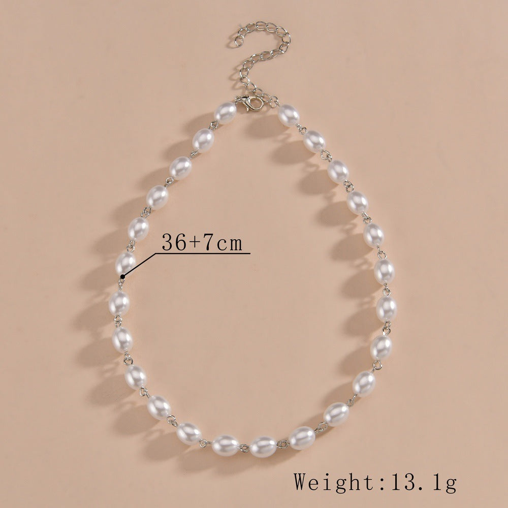 Simple Graceful Pearl Single Layer Ladies Clavicle Chain