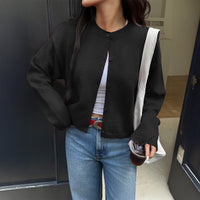 Fashion Solid Color Buttons Jacket For Women