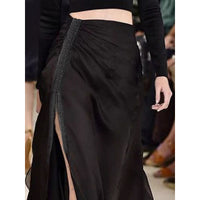New Summer Design Stylish, Layered Long Skirt With A Slit