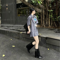 Women's rough and versatile cowboy boots