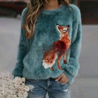Digital-printed Christmas-patterned Women's Flannel Hoodie