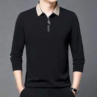Summer Lapels Short-sleeved T-shirt Men's Skin-friendly Breathable Casual Top