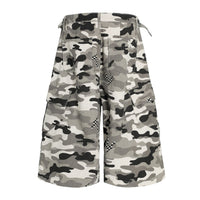 Retro Camouflage Loose Cropped Workwear Shorts