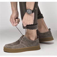 Casual Smart Flat Shoes Spring New Matte Leather Lace-up Men
