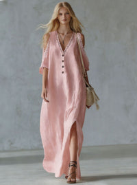 New Lace-trimmed Loose-fit Womens Casual Dress