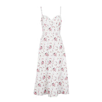 Printed Tube-top Slip Dress With Back-tie Waistband For A Slimming Effect