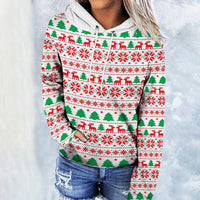 Printed Wansheng Hooded Pullover Leisure Fashion Sweater