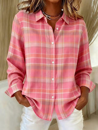 Check Print Women's Long Sleeve Shirt