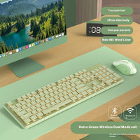 Prewalker V3 Wired Mute Keyboard Mouse Suit Mechanical Feeling Girls Office Typing Wireless Bluetooth Computer