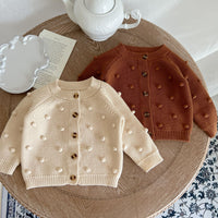 Knitted Cardigan Sweater Solid Color Simple Wool Top