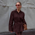 Waist-tucking Pleated Women's Elegant Pure Cotton Shirt