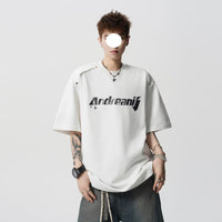 High-Street Letter Print Loose Crewneck Half-Sleeve T-Shirt