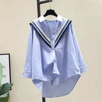 Women's Loose Casual Knitted Ruffle-Trim Shirt