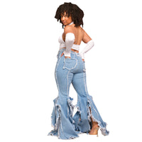 Fashion Sexy Ripped Holes Ordinary Washable Hollow Small Jeans