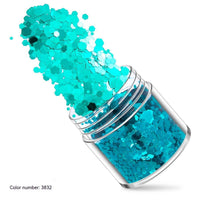 Green Manicure Set 12 Colors Mixed Nail Sequins Glitter Powder Gradient Laser Powder