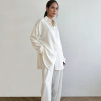 Womens Satin Long-Sleeve Pants Cardigan Comfortable Pajama Set