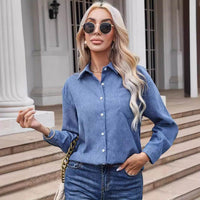 Women's Casual Loose Long Sleeve Shirt Top