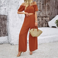 Casual Off-shoulder Cropped Jumpsuit For Women