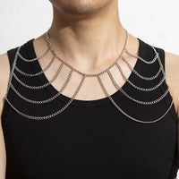Fashion Exaggerated Multi-layer Tassel Men's Body Chain