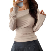 Women's Casual Long-sleeved Knitted Sweater T-shirt