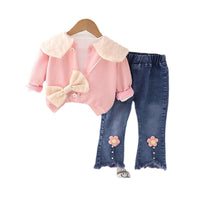 Winter Baby Girl Cute Bow Suit