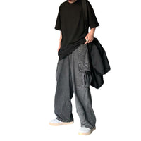 Street Retro Drape Large Loose Pockets Cargo Jeans