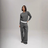 Bow Ribbon Sweet Gentle Small Golden Button Sweater