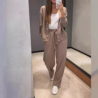 Casual And Comfortable Jacket Cardigan And Sweatpants Set