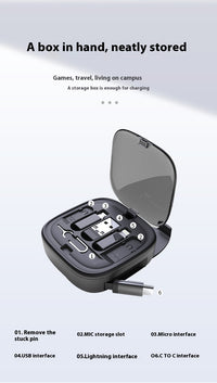 Multifunctional Telescopic Charging Data Cable Storage Box Suit