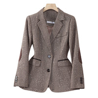 Women's Korean-style Houndstooth Design Small Suit Jacket