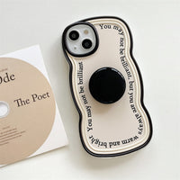 Ring English Twist Bracket Mobile Phone Case