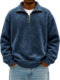 Stylish Vintage Oversized Mens Half-zip Hoodie