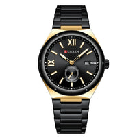 Mens Calendar Waterproof Multi-Function Two-Hand Semi-Quartz Watch