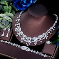 Jewelry Four-piece Dinner Accessories European And American Middle East Full Zircon Necklace Bracelet Ring Earrings Suit