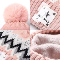 Casual Ear Protection Woolen Thickened Plus Velvet Warm Hair Ball Student Knitted Hat