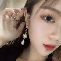 Sweet Temperament Pearl Jeweled Earrings For Women