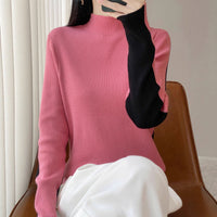 Autumn And Winter Two Sides Can Wear Color Matching Knitted Sweater