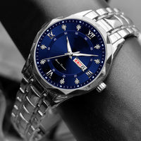 Men's English Calendar Diamond Case Rope Luminous Waterproof Watch