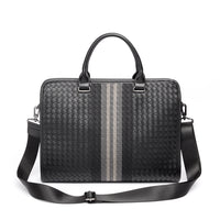 Stitching Woven Business Casual Briefcase Men's Shoulder Crossbody Computer Bag